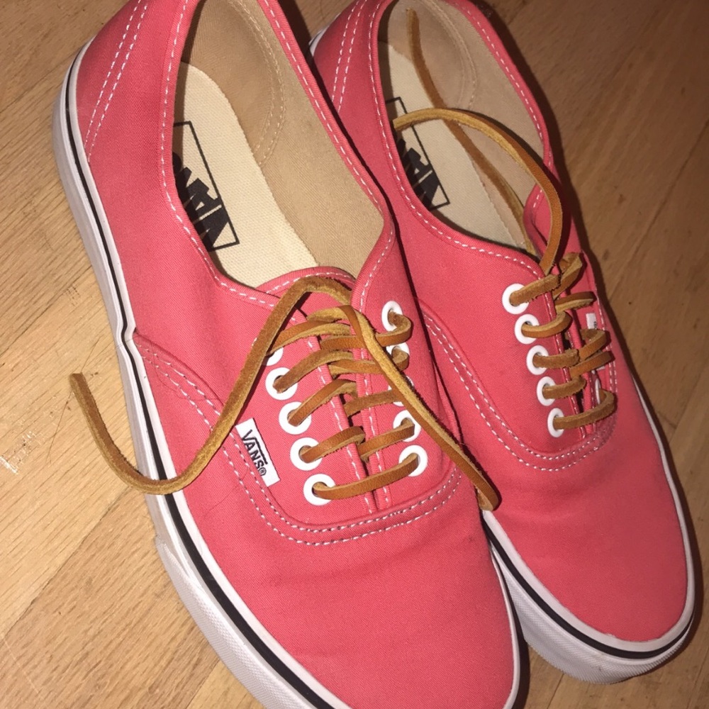 vans pink lace up sneakers